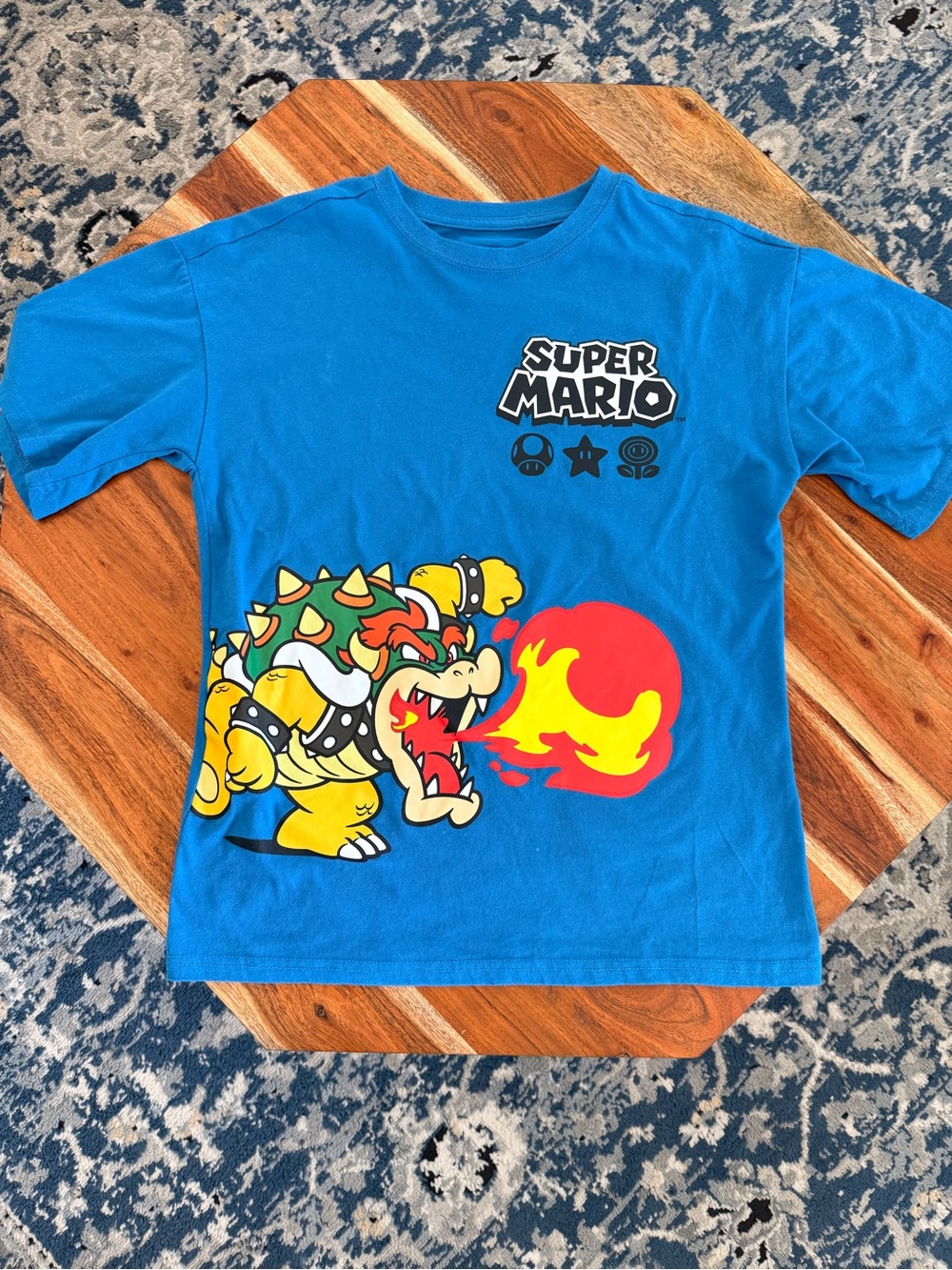 Blue Super Mario Bowser Graphic Tee